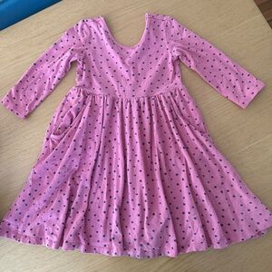 Hannah Andersen cotton polka dot swing dress with boat neck